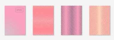 Gradyan kapak şablonu ayarlandı. Yarım tonlu asgari modayla. Afiş, sunum ve broşür için gelecek eğilimli kapak şablonu. Minimalist renkli şekiller. Soyut iş illüstrasyonu