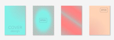 Minimum moda kaplama şablonu ayarlandı. Yarım tonlu fütürist düzen. Kitap, katalog ve yıllık için geometrik kapak şablonu. Minimalist renkli gradyanlar. Soyut iş illüstrasyonu.