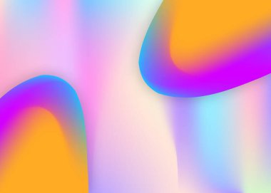 Sıvı sıvı. Canlı gradyan örgüsü. Modern modayla birlikte holografik 3d arkaplan. Soyut sunum, davet şablonu. Dinamik elementler ve şekillerle sıvı arkaplan.