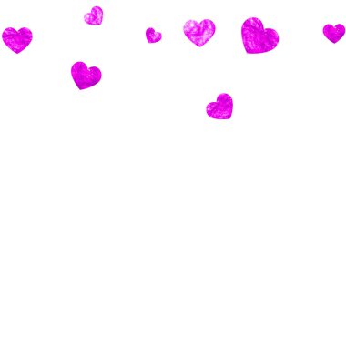 Pembe kalpli sevgililer günü indirimi. 14 Şubat günü. Sevgililer Günü satış şablonu için vektör konfetisi. Grunge el çizimi dokusu. Özel iş teklifi, afiş, broşür için aşk teması.