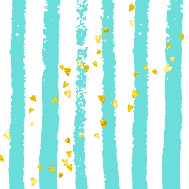 Turkuaz şeritli altın parıldayan kalpler konfetisi. Metalik pırıltısıyla düşen pullar. Parti daveti için altın parıltılı kalpler tasarla, gelin duşu ve davetiyeyi kaydet.