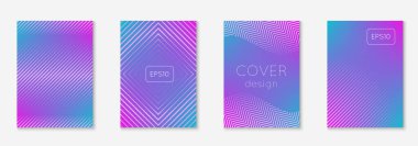 Güzel kapak şablonu. Yarım ton eğimli asgari trend vektörü. Broşür, poster, broşür ve davetiye için Geometrik serin kapak şablonu. Minimalist renkli şekiller. Soyut resimleme.