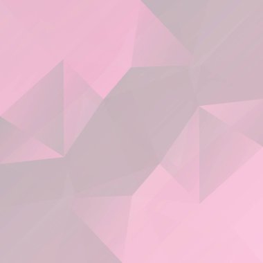 Soyut kare üçgen arkaplan. Mobil uygulama ve web için pembe ve gri çokgen arkaplan. Moda geometrik soyut afiş. Teknoloji konsept broşürü. Mozaik tarzı.