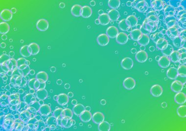 Arkaplanda şampuan kabarcıkları var. Gerçekçi su kabarcıkları 3 boyutlu. Şampuan köpüklü soğuk sıvı köpük. Yatay kozmetik broşür ve davetiye. Banyo ve duş için sabun köpüğü temizliyorum..