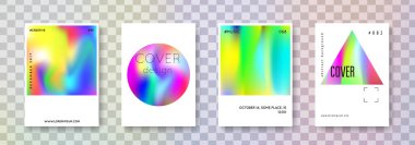 Gradyan ağ örme seti. Soyut arka planlar. Holografik folyoyla renkli gradyan ağ örtüsü. 90 'lar, 80' ler modası. Pankart, sunum, afiş, broşür için Pearlescent grafik şablonu.