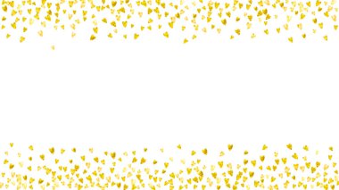 Altın kalpli gelin arkaplanı. Sevgililer Günü. Vektör konfetisi. El yapımı doku. Parti daveti, perakende satış teklifi ve reklam için aşk teması. Kalpli gelinlik arkaplan şablonu.