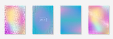 Gradyan kapak şablonu ayarlandı. Yarım tonlu asgari modayla. Afiş, sunum ve broşür için gelecek eğilimli kapak şablonu. Minimalist renkli şekiller. Soyut iş illüstrasyonu