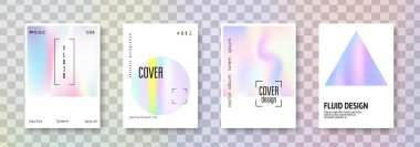 Hologram soyut arkaplan oluşturuldu. Gradyan örgülü retrohologram arkaplanı. 90 'lar, 80' ler modası. Pankart, sunum, afiş, broşür için Pearlescent grafik şablonu.