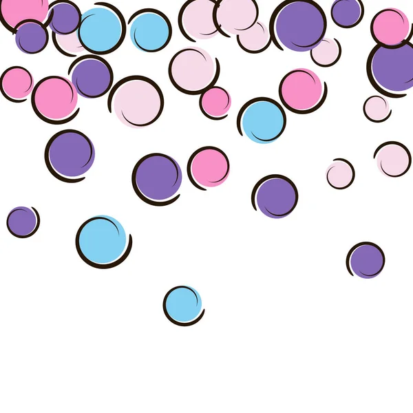 Gepunkteter Hintergrund Mit Pop Art Konfetti Große Farbige Flecken Spiralen — Stockvektor