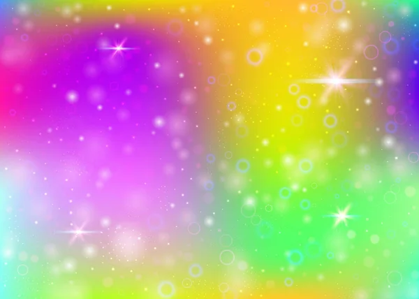 Magischer Hintergrund Mit Regenbogennetz Trendiges Universum Banner Prinzessinnenfarben Fantasy Farbverlauf — Stockvektor