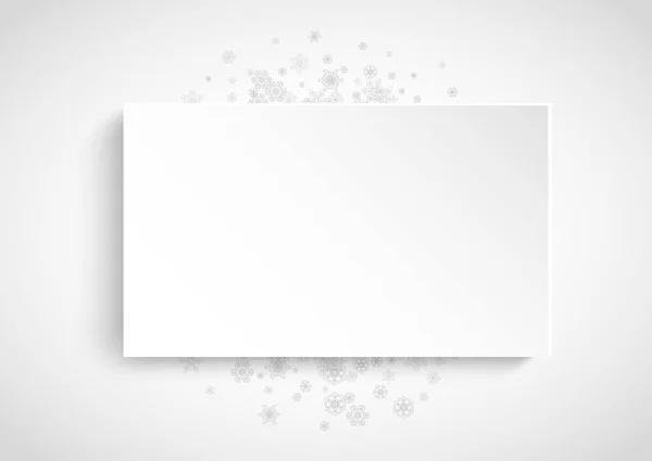 Marco Nieve Sobre Fondo Papel Blanco Navidad Horizontal Feliz Año — Vector de stock