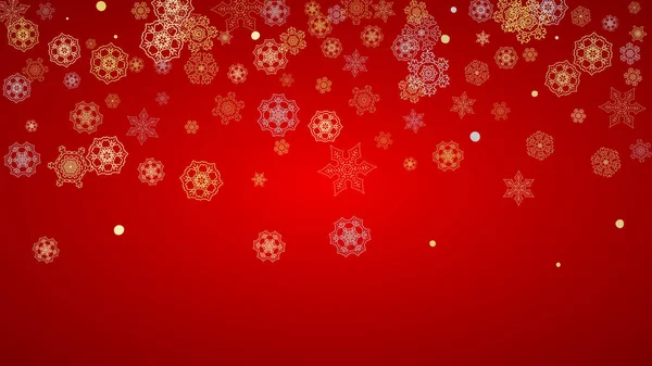 Рождественский Снег Красном Фоне Блестящие Рамки Зимних Баннеров Подарочный Купон — стоковый вектор