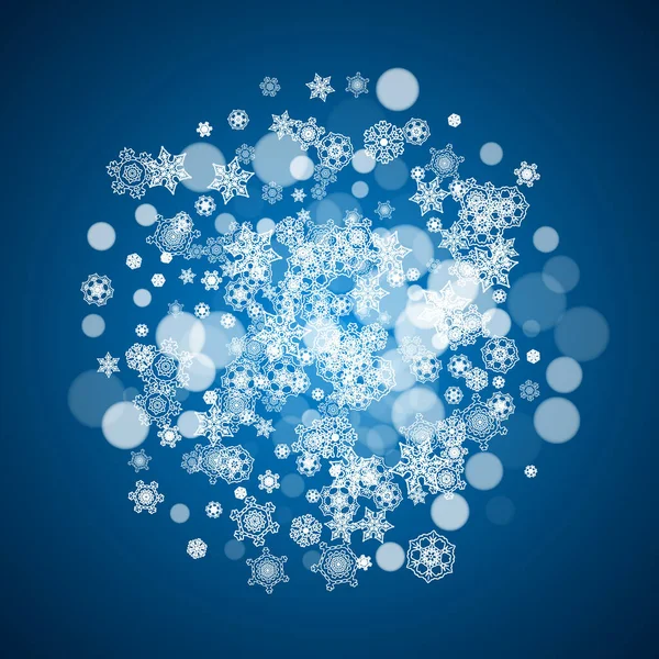Neve Ano Novo Fundo Azul Tema Inverno Natal Ano Novo — Vetor de Stock