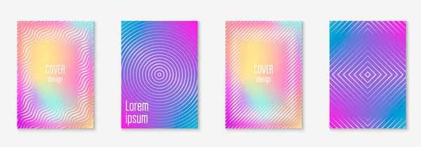 Minimal Trendiges Cover Template Set Futuristisches Layout Mit Halbtönen Geometrische — Stockvektor