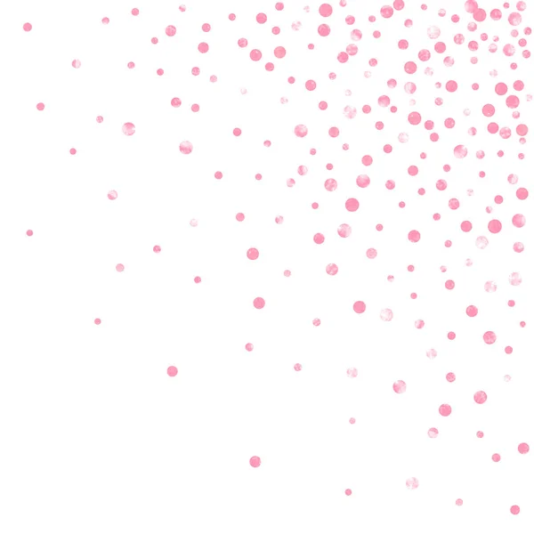 Confettis Roses Paillettes Avec Des Points Sur Fond Isolé Paillettes — Image vectorielle