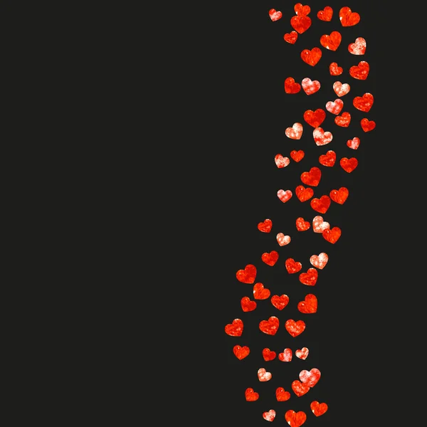 Cartão Dia Dos Namorados Com Corações Vermelhos Brilhantes Fevereiro Vector — Vetor de Stock