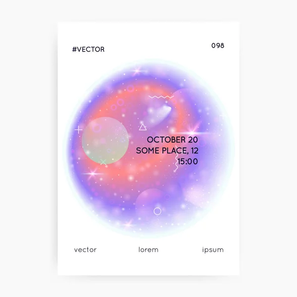 Flyer Univers Cosmos Bannière Scientifique Étoilée Avec Planète Soleil Lumière — Image vectorielle