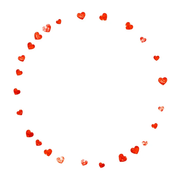 Sevgililer Günü Için Kırmızı Parıltılı Bir Kalp Sınırı Şubat Günü — Stok Vektör