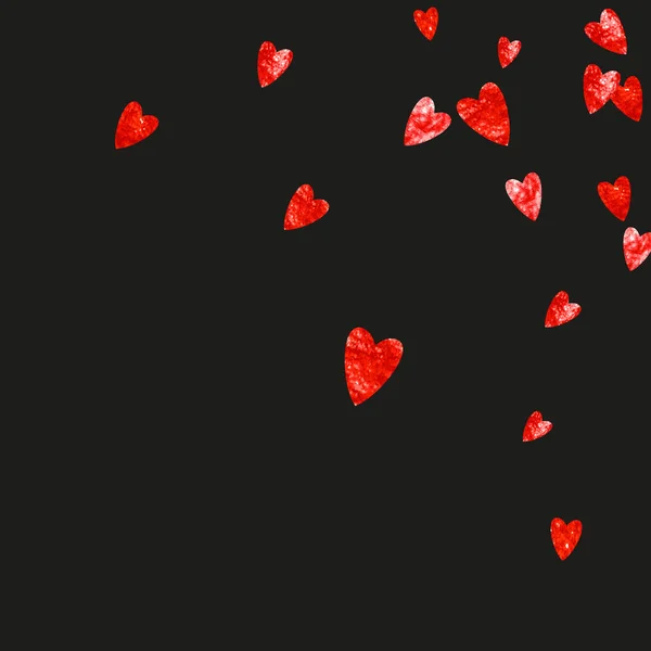 Grunge Hart Achtergrond Voor Valentijnsdag Met Rode Glitter Februari Dag — Stockvector