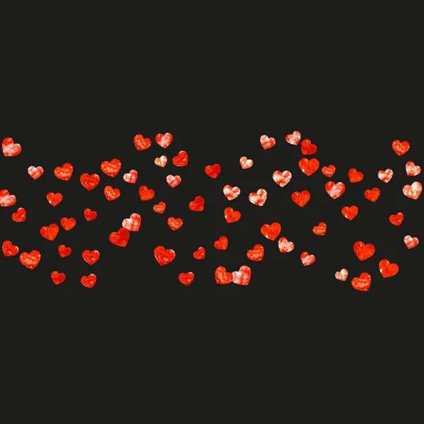 Walentynki Wyprzedaż Czerwonym Brokatowym Sercem Lutego Konfetti Wektorowe Walentynki Szablon — Wektor stockowy