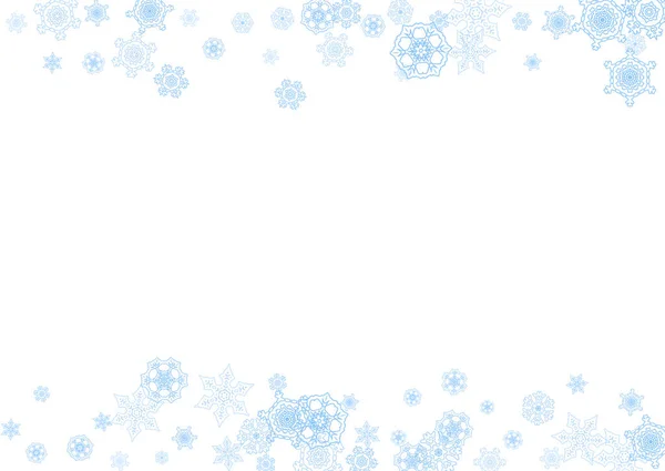 Cadre Hiver Avec Flocons Neige Bleus Pour Noël Nouvel Cadre — Image vectorielle