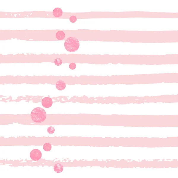 Рожевий Блиск Точок Конфетті Білих Смужках Падаючі Блискітки Глянцевими Блискітками — стоковий вектор