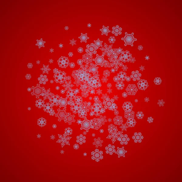 Marco Navidad Con Copos Nieve Sobre Fondo Rojo Colores Santa — Vector de stock