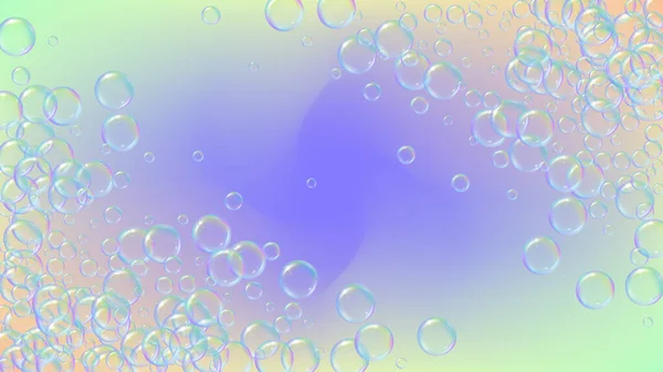 Schiuma Sapone Fondo Sfumato Bolle Acqua Realistiche Schiuma Liquida Colore — Vettoriale Stock