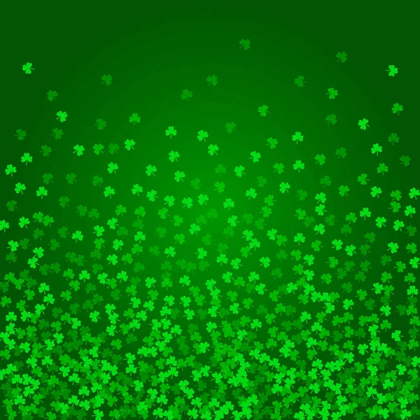 Place Saint Patricks Fond Journée Avec Confettis Trèfle Vert Flottant — Image vectorielle