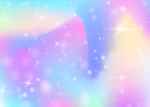 Fondo Unicornio Con Malla Arco Iris Banner Del Universo Femenino — Vector de stock