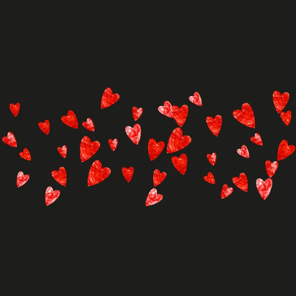 Fond Bordure Coeur Avec Paillettes Roses Saint Valentin Confiseries Vectorielles — Image vectorielle