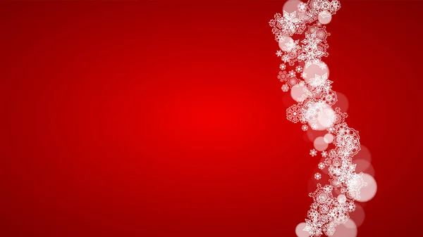 Karácsonyi Háttér Fehér Hópelyhek Piros Háttér Télapó Színei Újévi Karácsonyi — Stock Vector