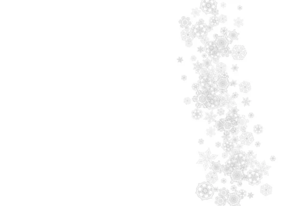 Flocons Neige Tombant Sur Fond Blanc Thème Noël Horizontal Bonne — Image vectorielle