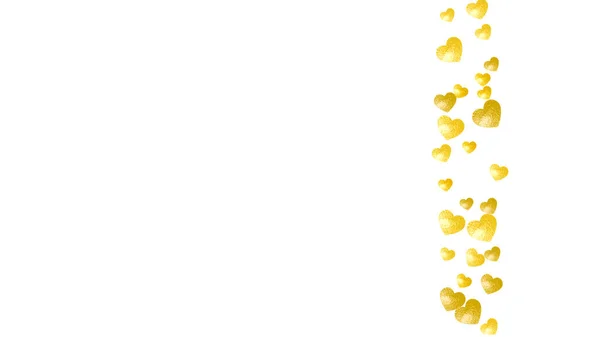 Fronteira Coração Para Dia Dos Namorados Com Brilho Dourado Fevereiro — Vetor de Stock