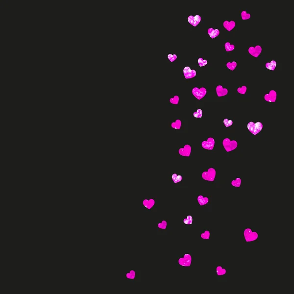 Brauthintergrund Mit Rosa Glitzerherzen Valentinstag Vektorkonfetti Handgezeichnete Textur Liebe Thema — Stockvektor