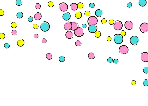 Confetti Background Comic Pop Art Polka Dots Big Colored Spots — Stock Vector