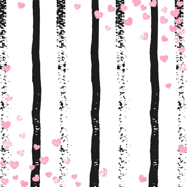 Confeti Brillo Boda Con Corazones Rayas Negras Lentejuelas Con Brillo — Vector de stock