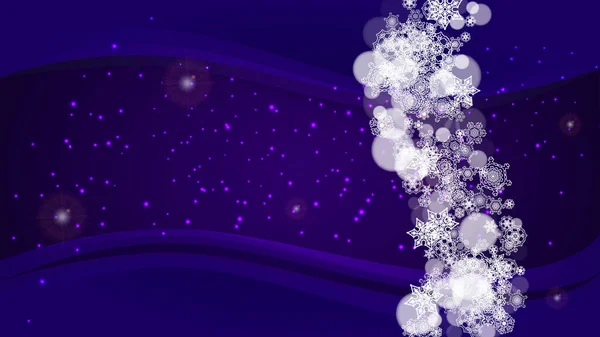 Neige Tombante Avec Flocons Neige Ultraviolets Nouvel Toile Fond Cadre — Image vectorielle