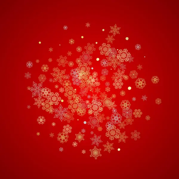 Рождественский Снег Красном Фоне Блестящая Рамка Сезонных Зимних Баннеров Подарочный — стоковый вектор