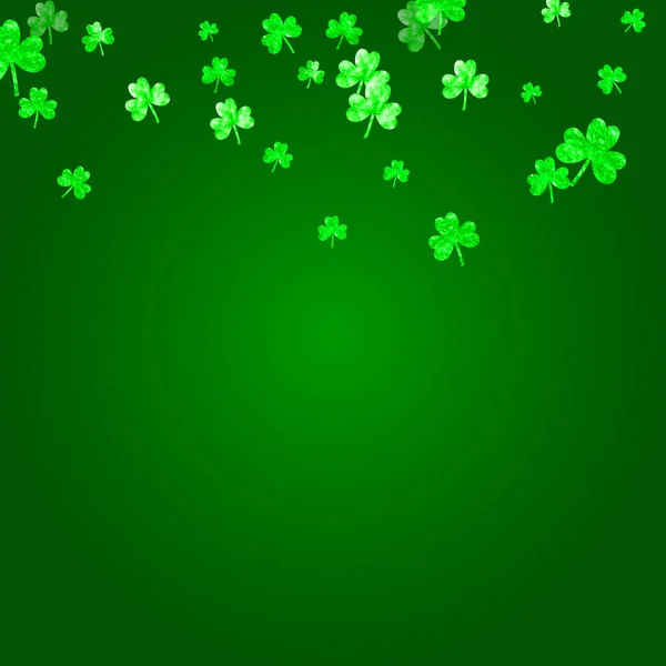 Fond Shamrock Pour Saint Patricks Day Des Confettis Trèfle Cadre — Image vectorielle