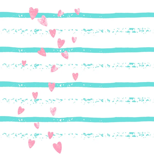 Wedding Glitter Confetti Heart Turquoise Stripe Shiny Random Falling Sequins — Stock Vector