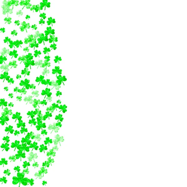Patricks Jour Fond Avec Trèfle Des Confettis Trèfle Cadre Pailleté — Image vectorielle