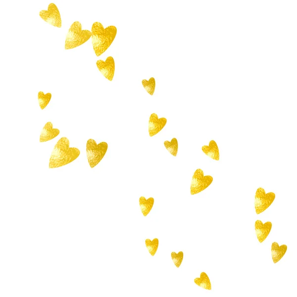 Valentinsdag Kort Med Guld Glitter Hjerter Februar Vektor Konfetti Til – Stock-vektor