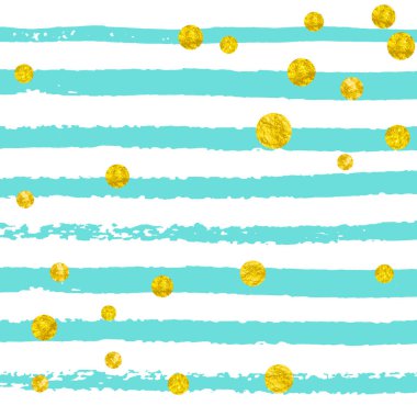 Turkuaz şeritli altın parıltılı konfeti. Işıltılı ve parıltılı parlak pullar. Parti davetiyesi, bayrak, tebrik kartı, düğün öncesi parti için altın parıltılı konfeti şablonu.