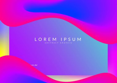 Sıvı sıvı. Modern modayla birlikte holografik 3d arkaplan. İş uygulaması, ekran şablonu. Canlı gradyan örgüsü. Dinamik elementleri ve şekilleri olan sıvı. İniş sayfası.