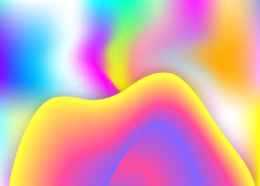 Sıvı şekilli. Neon kapak, sunum kompozisyonu. Canlı gradyan örgüsü. Modern modayla birlikte holografik 3d arkaplan. Sıvı dinamik elementlerle akışkan şekil arkaplanı.