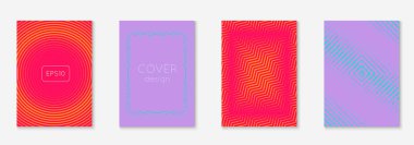 Güzel kapak şablonu. Yarım ton eğimli asgari trend vektörü. Broşür, poster, broşür ve davetiye için Geometrik serin kapak şablonu. Minimalist renkli şekiller. Soyut resimleme.