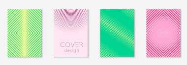 Güzel kapak şablonu. Yarım ton eğimli asgari trend vektörü. Broşür, poster, broşür ve davetiye için Geometrik serin kapak şablonu. Minimalist renkli şekiller. Soyut resimleme.