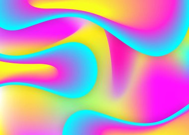 Sıvı şekilli. Modern modayla birlikte holografik 3d arkaplan. Geometrik rapor, sertifika çerçevesi. Canlı gradyan örgüsü. Sıvı dinamik elementlerle akışkan şekil arkaplanı.