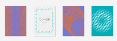 Gradyan kapak şablonu ayarlandı. Yarım tonlu asgari modayla. Afiş, sunum ve broşür için gelecek eğilimli kapak şablonu. Minimalist renkli şekiller. Soyut iş illüstrasyonu